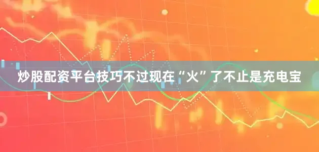 炒股配资平台技巧不过现在“火”了不止是充电宝